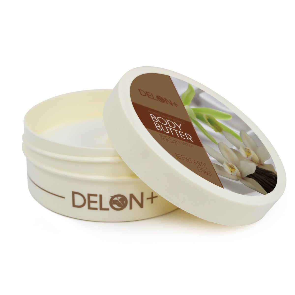 DELON applying body butter to hand for quick-absorbing softness