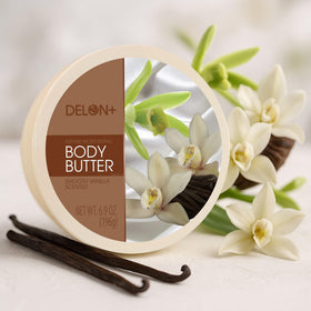DELON close-up of creamy shea butter texture for deep hydration