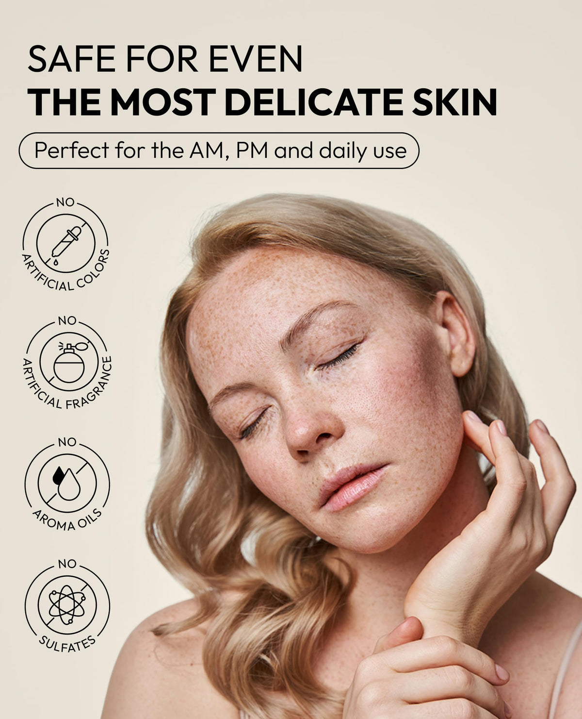 De:maf in bathroom setting illustrating daily routine and skin comfort