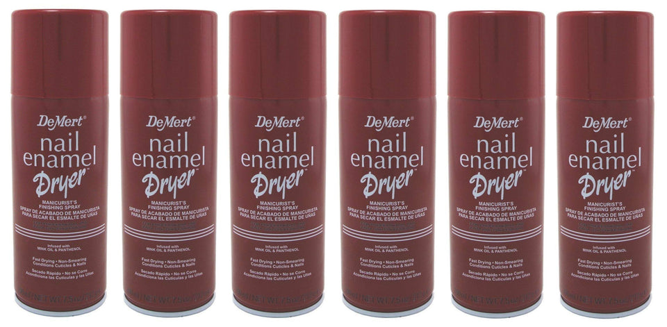 Demert front packaging showing six 7.5 oz cans, fast drying benefit