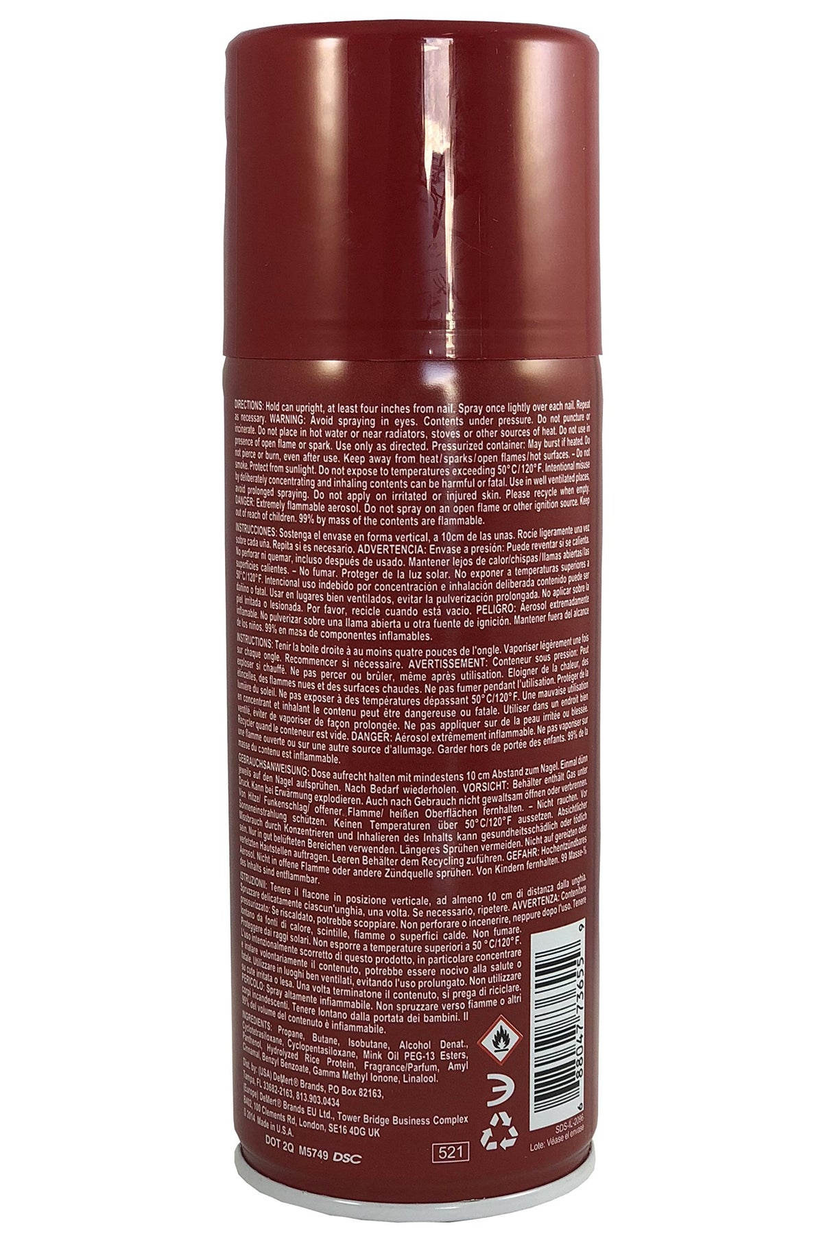 Demert spray mist on freshly painted nails demonstrating quick-dry benefit