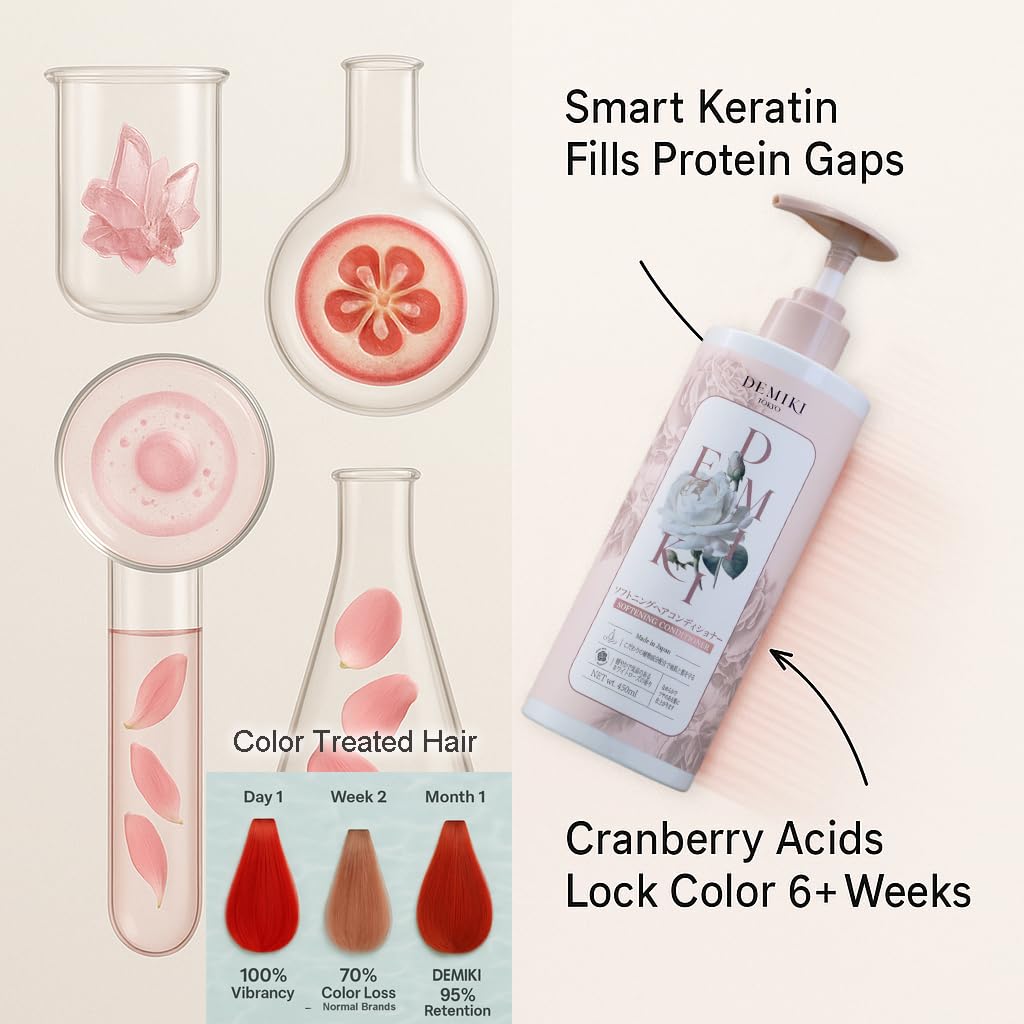 DEMIKI hair before and after scale comparison showing volume benefit