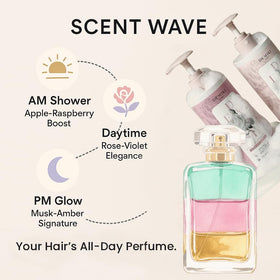 DEMIKI bottles styled on bathroom shelf for a spa-like daily routine