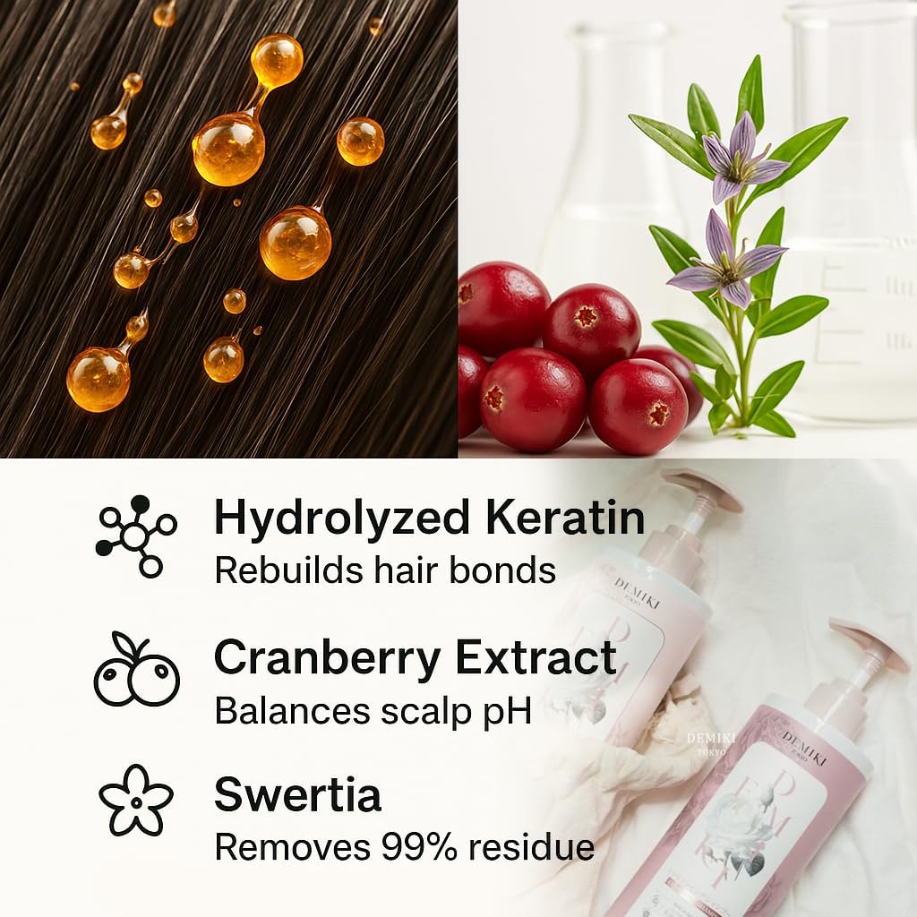 DEMIKI shampoo lather close-up demonstrating gentle clarifying foam effect