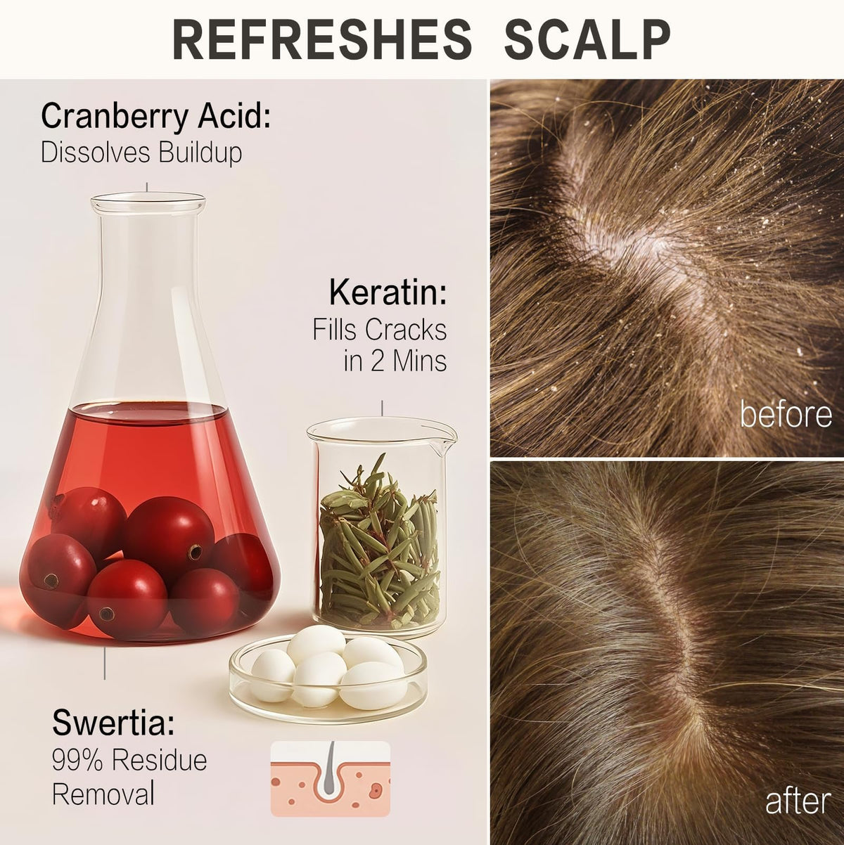 DEMIKI in-shower use showing scalp massage for effective oil removal