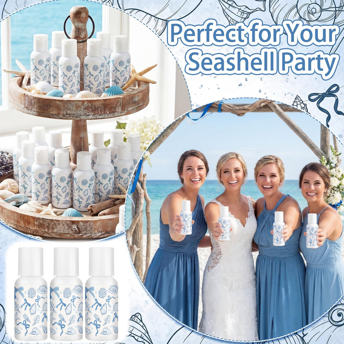 Demissle group display on table for event favors and coordinated decor benefit