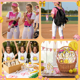 Demissle softball party favor display arranged for team gifts and event giveaways