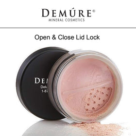 DEMÚRE cheek before and after comparison illustrating visible color payoff and subtle enhancement