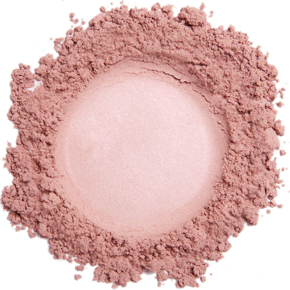 DEMÚRE front jar with Hint of Pink showing natural mineral finish and portable packaging benefit