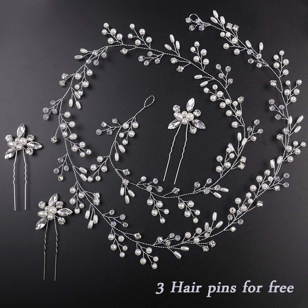 Denifery hair vine styled in a low chignon showing refined bridal enhancement