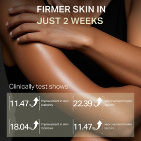 depology applying lotion to upper arm to visibly smooth skin texture