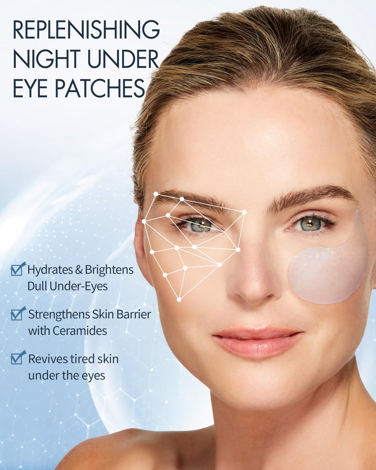 depology open jar with stacked hydrogel patches, visible ease-of-use benefit