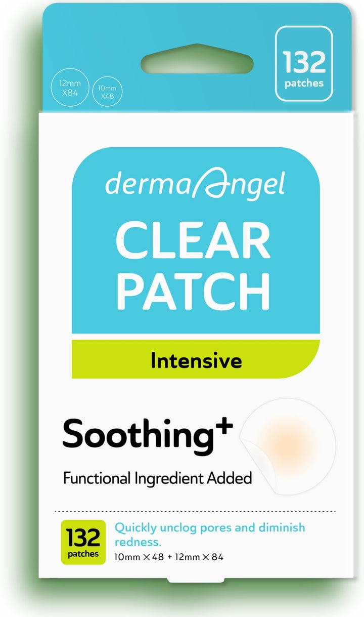 DERMA ANGEL front packaging showing clear acne patches benefit fast protection