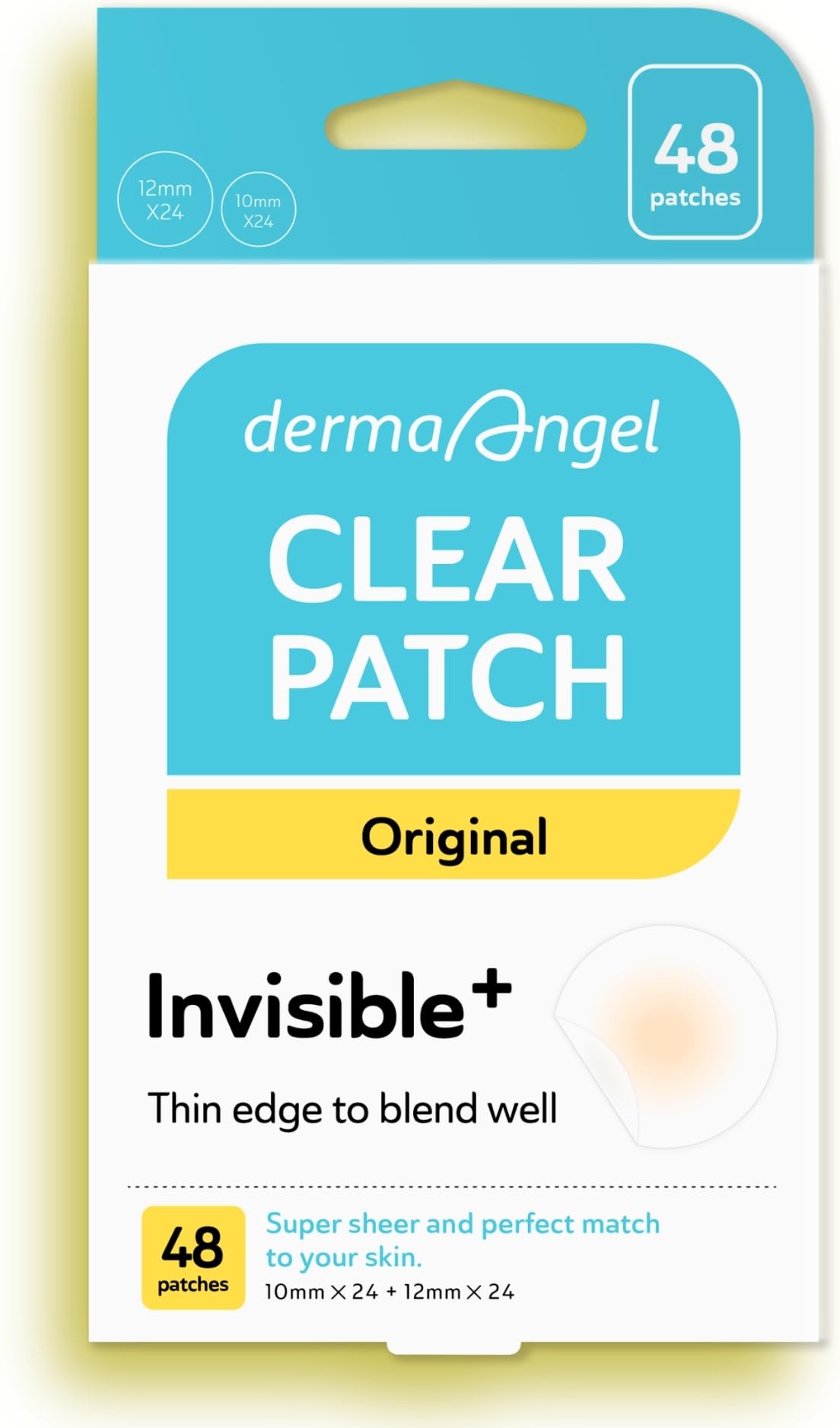 DERMA ANGEL front packaging showing product count and sizes for convenience