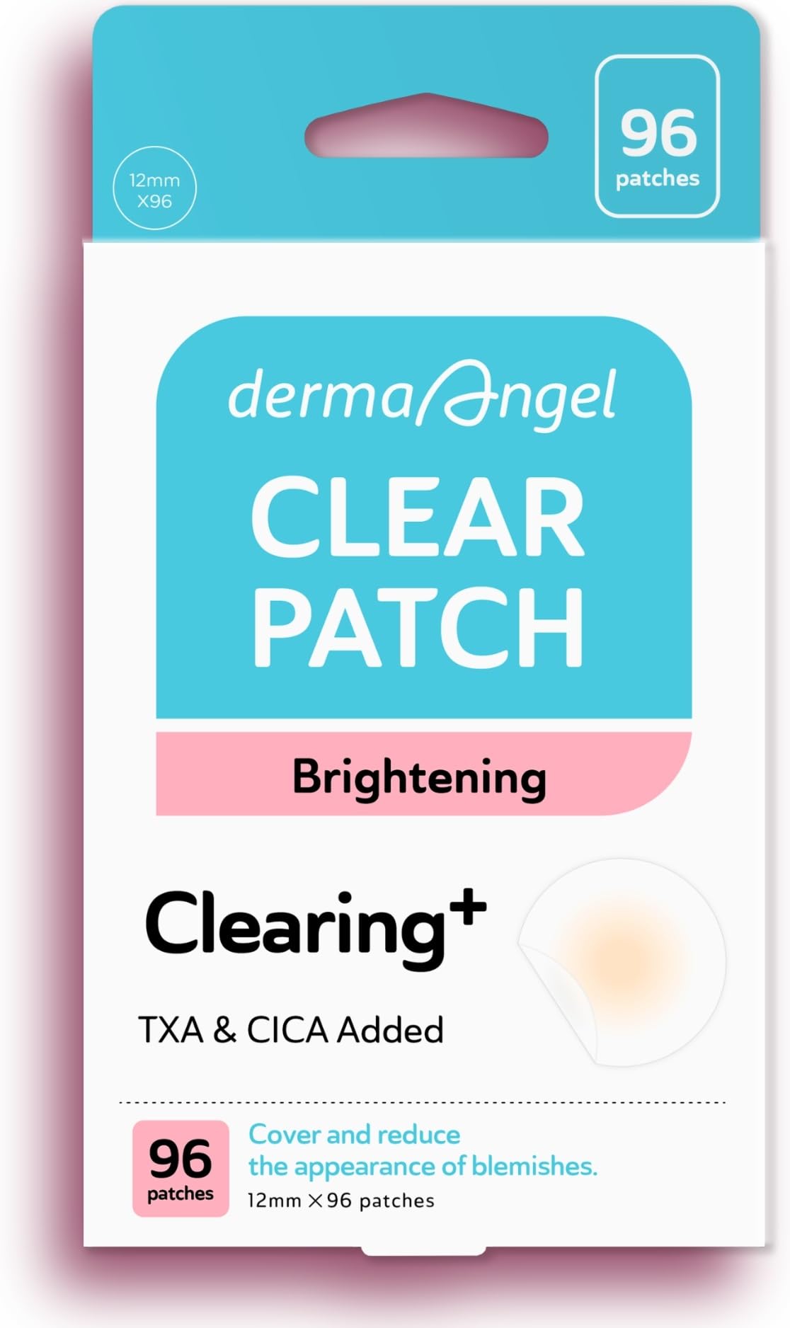 DERMA ANGEL front packaging showing 96-count pack and matte finish benefit
