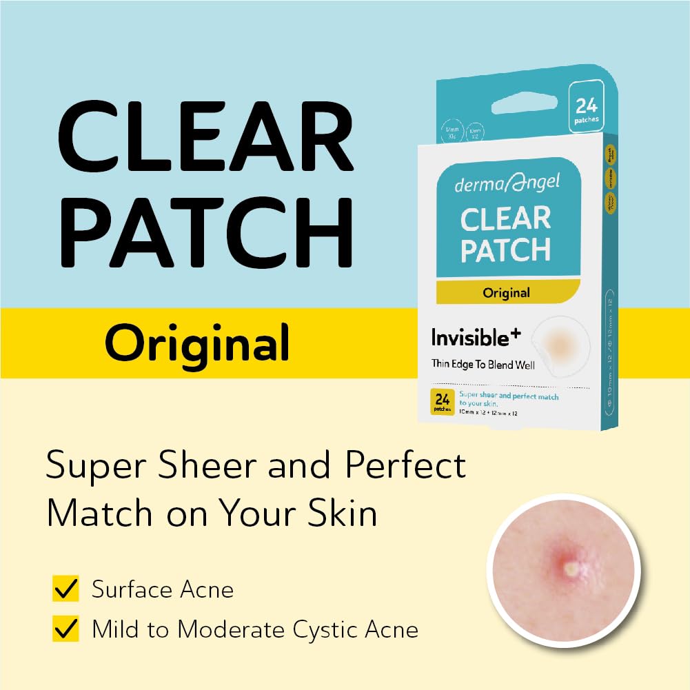DERMA ANGEL patch applied on cheek demonstrating discreet daytime wear