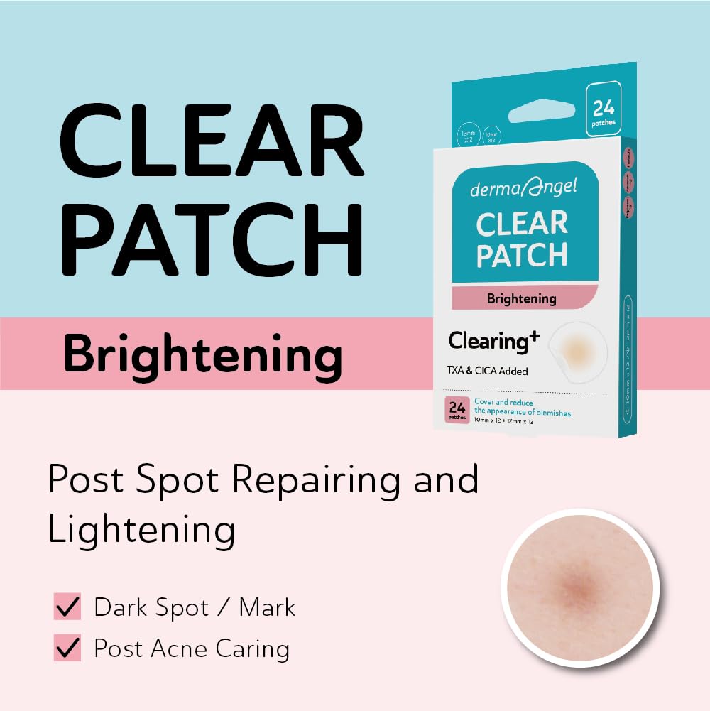 DERMA ANGEL patches applied on cheek showing near-invisible daytime coverage benefit