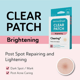 DERMA ANGEL patches applied on cheek showing near-invisible daytime coverage benefit