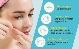 DERMA ANGEL tear-open wrapper detail for hygienic, fast patch application