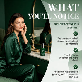 derma botanica on bedside table showing evening skincare ritual benefit