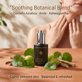 derma botanica in a sleeping routine lifestyle scene supporting nightly use