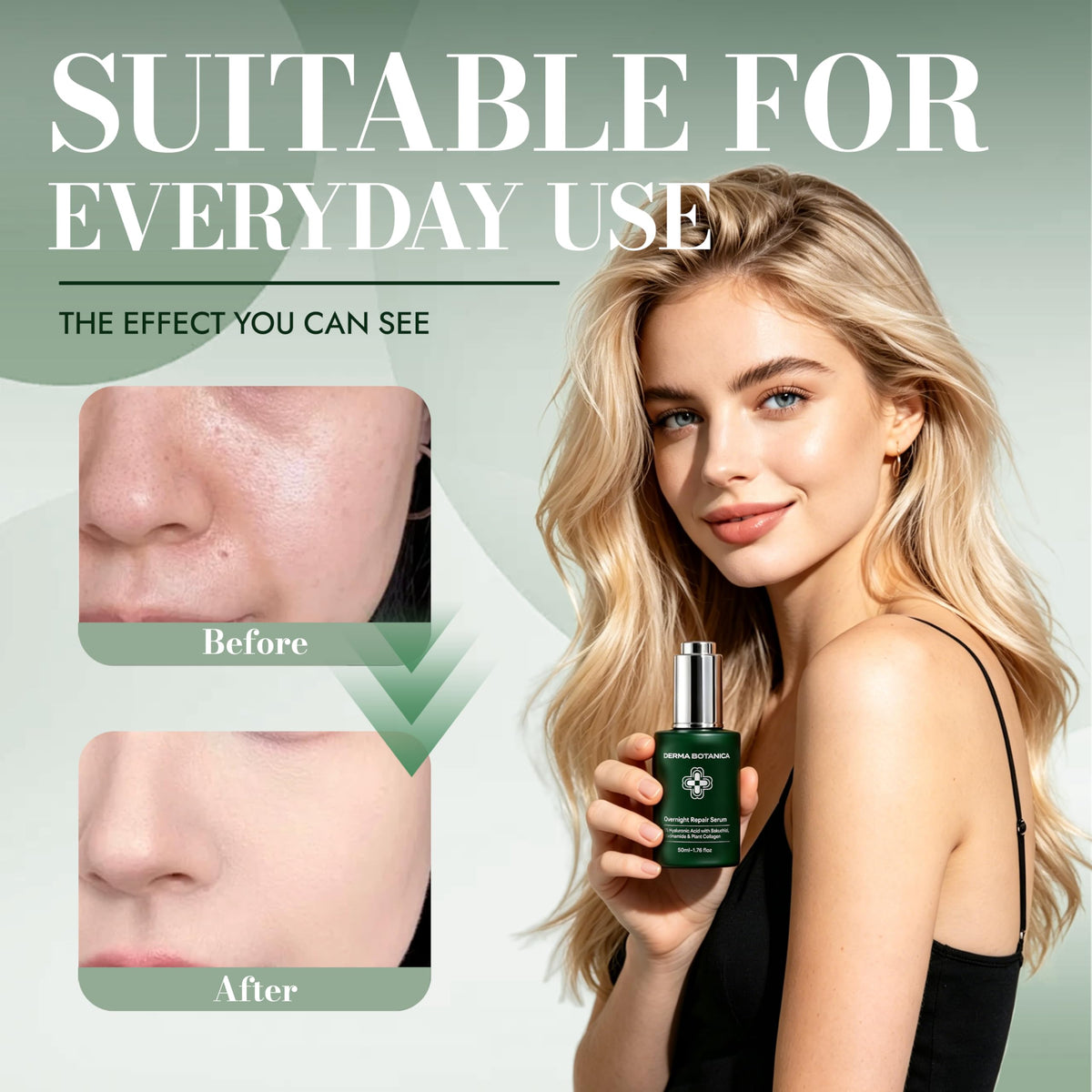 derma botanica applied in nighttime routine demonstrating calming hydration