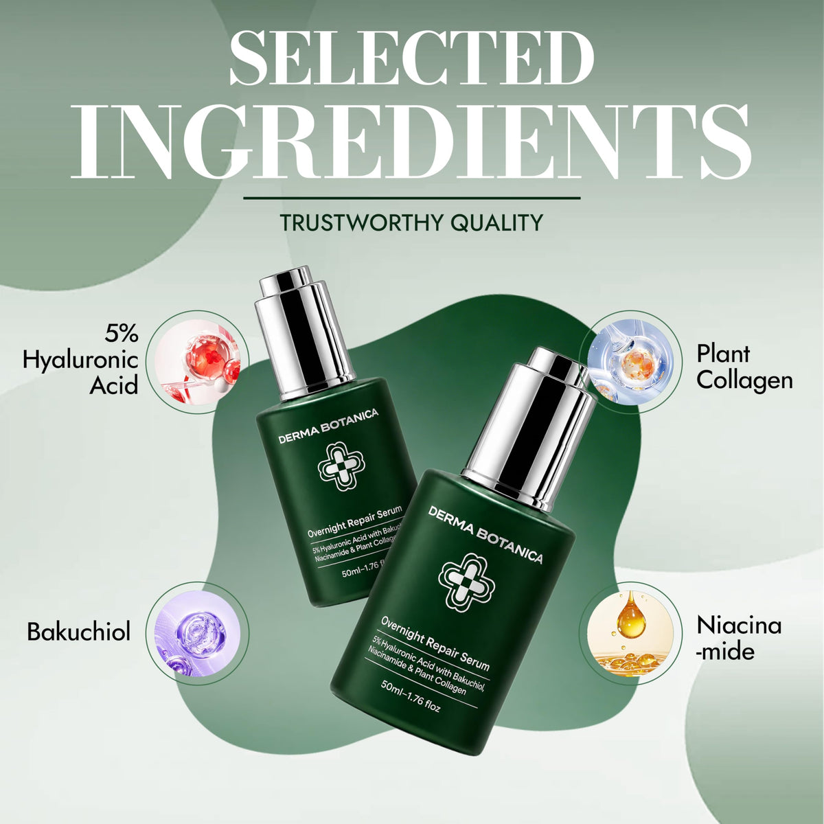 derma botanica bottle in hand showing 1.76 fl oz size perspective