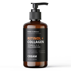 DERMA CLINICALS front packaging showing retinol collagen cream benefits