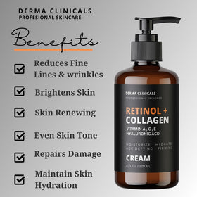 DERMA CLINICALS label with ingredients listed for ingredient transparency