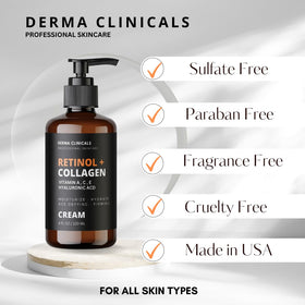 DERMA CLINICALS 4oz size shown next to hand to show true scale