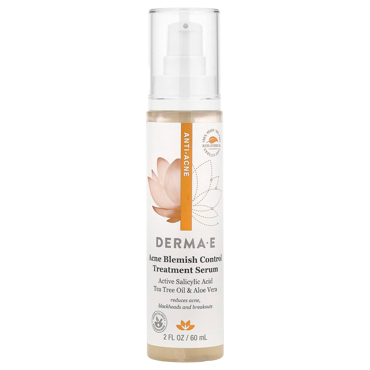 Derma E front packaging showing bottle and label benefits