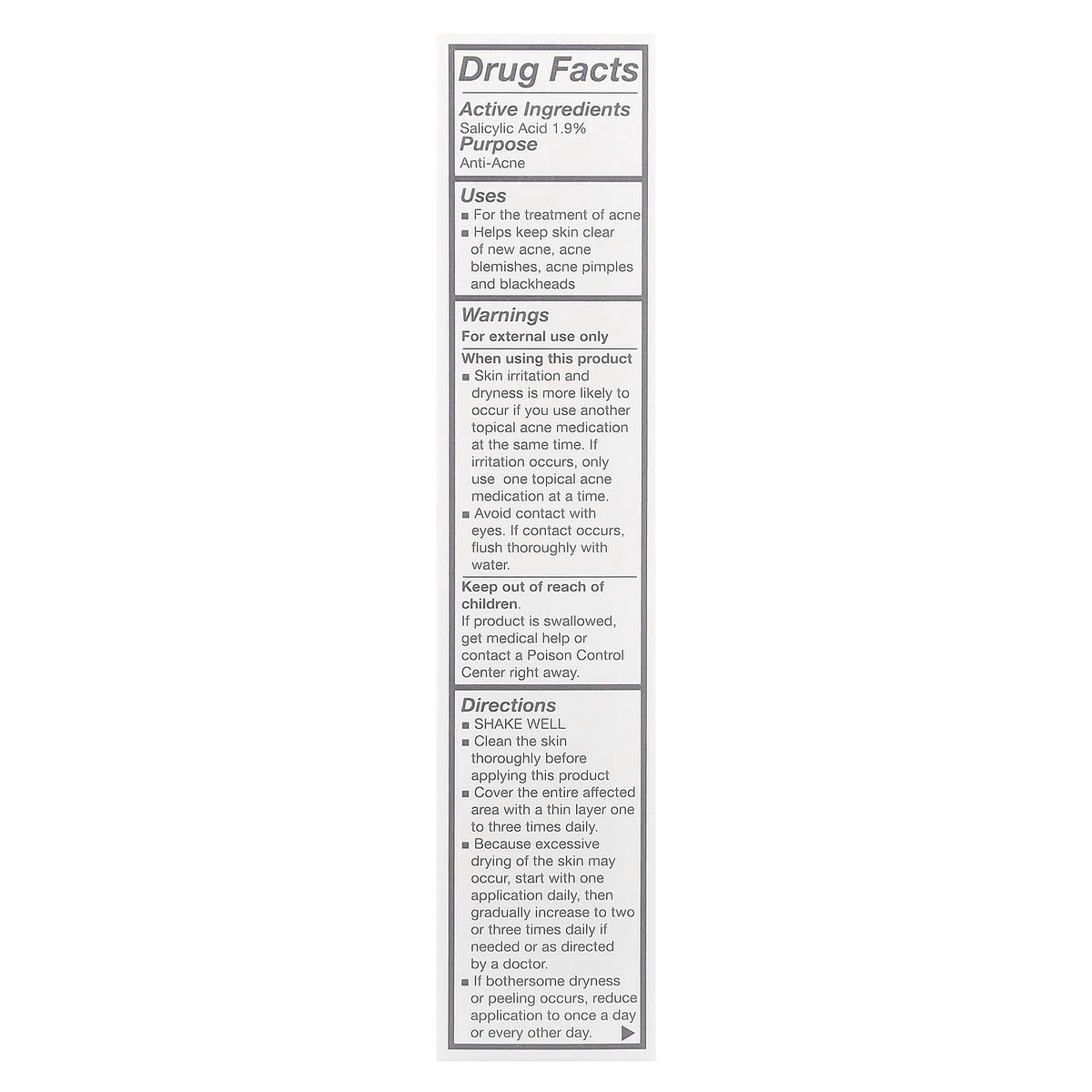 Derma E product ingredients close-up highlighting salicylic acid and tea tree