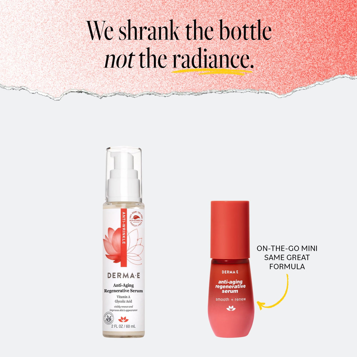 Derma E serum being applied in nighttime routine, promotes skin renewal