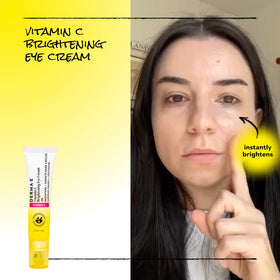 Derma E being applied under-eye to reduce puffiness and brighten