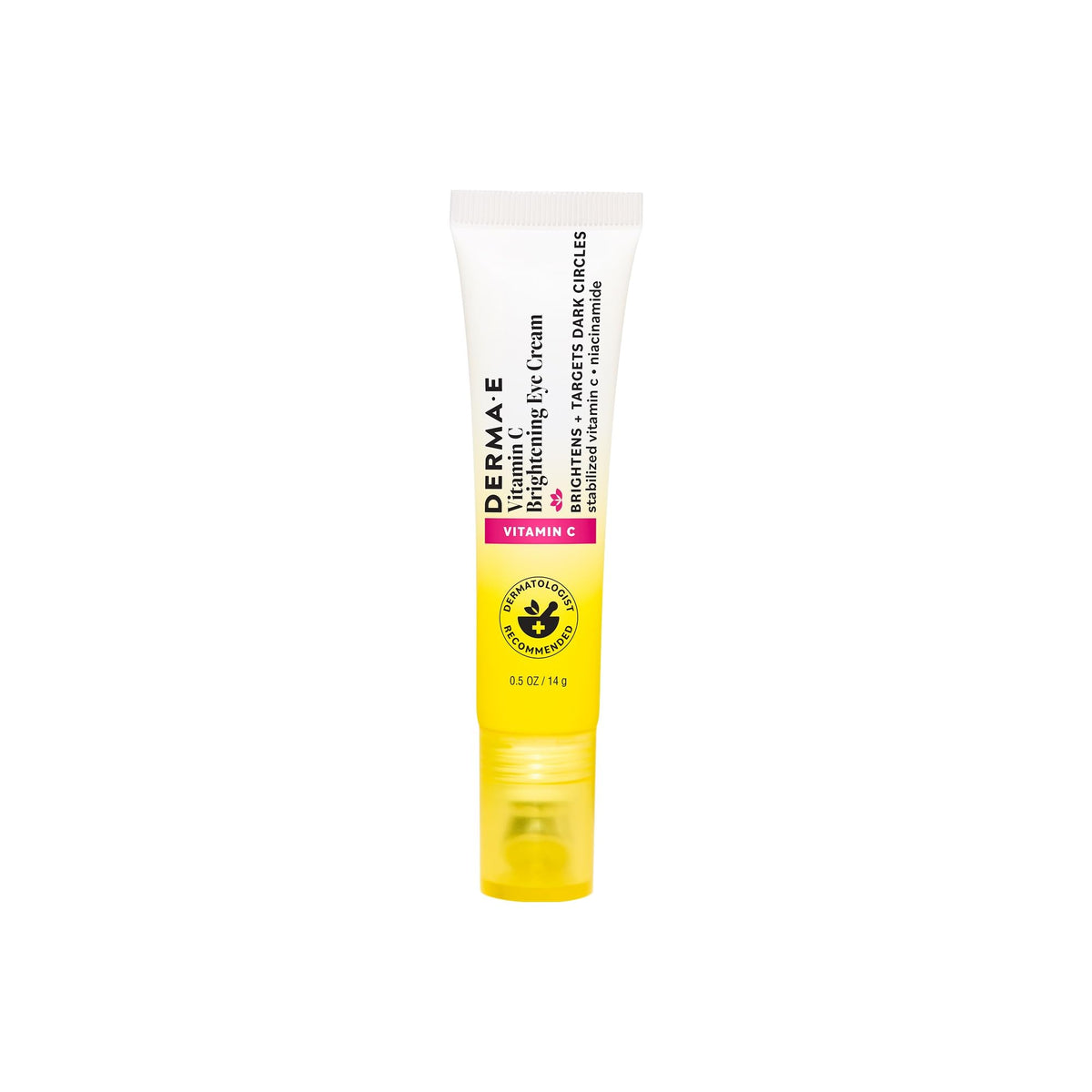 Derma E front packaging showing product and benefits for brighter eyes
