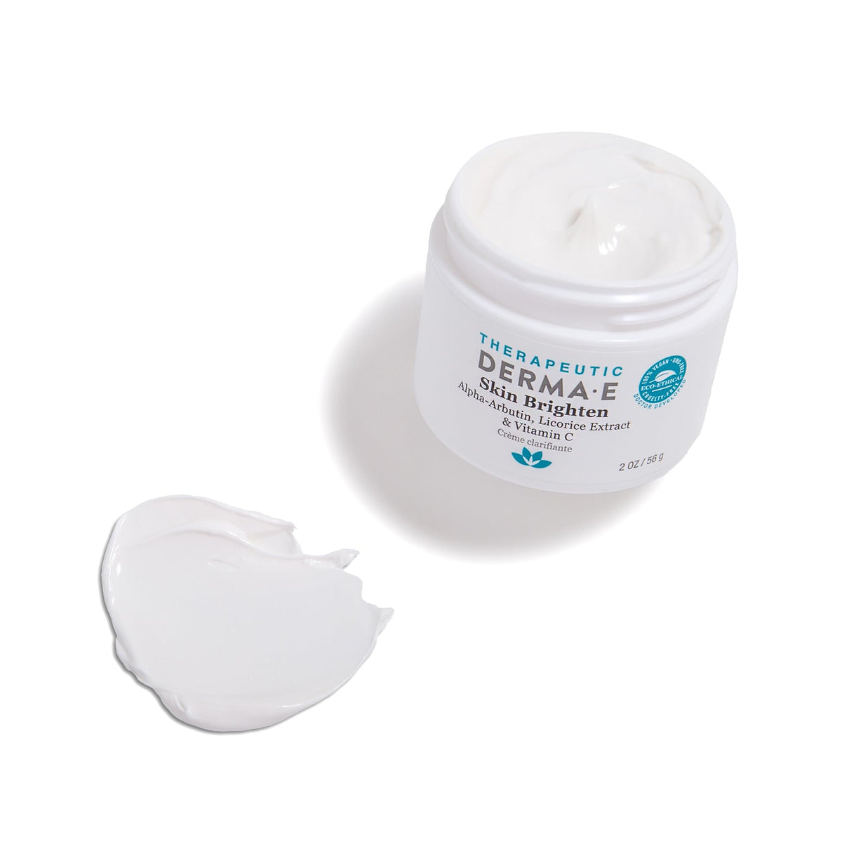 Derma E cream on elbow demonstrating body brightening benefit