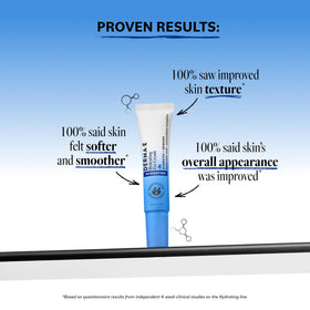 Derma E open jar texture close-up illustrating creamy hyaluronic finish