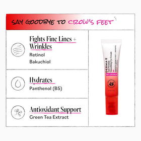 Derma E label detail highlighting ingredients for visible smoothing benefit