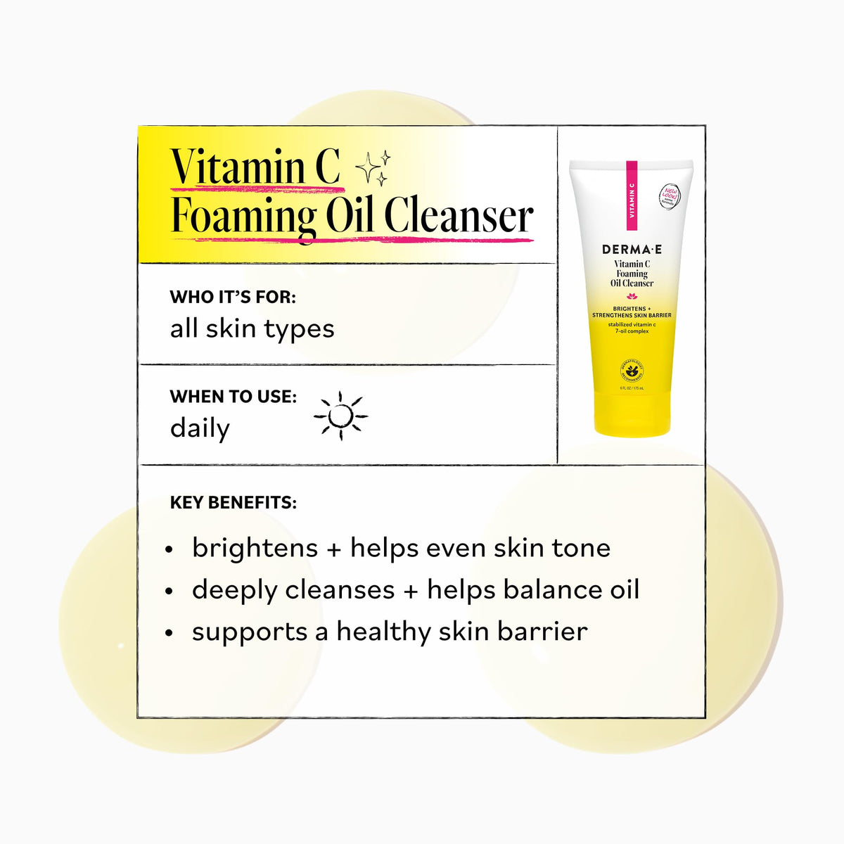 Derma E foaming lather in hand demonstrating effective makeup removal