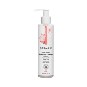 Derma E front bottle pump showing clean packaging and gentle formula benefit