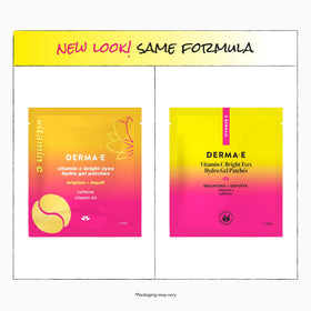 Derma E ingredient visual with vitamin C and B3 emphasizing brightening support