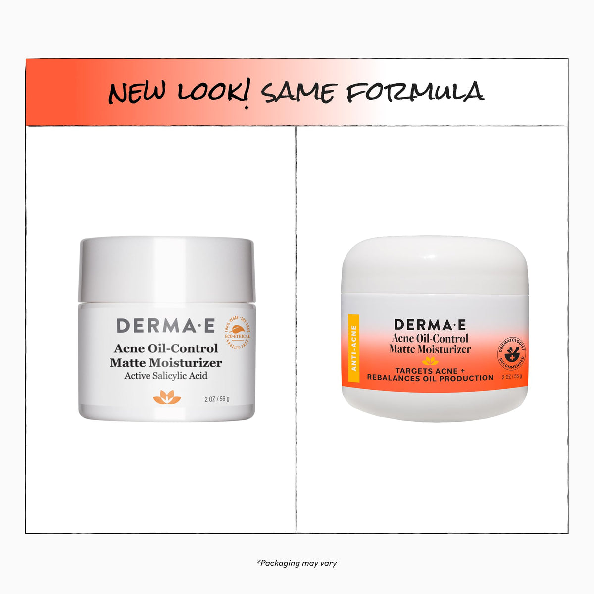 Derma E ingredients label closeup listing salicylic acid and botanicals