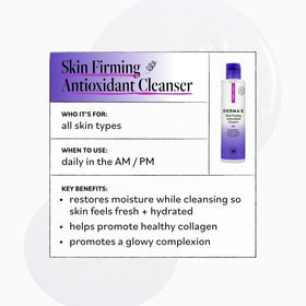 Derma E ingredients label highlighting antioxidants and peptides