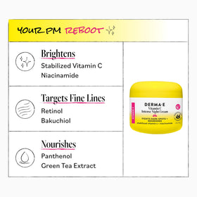 Derma E label close-up featuring active ingredients and clarity