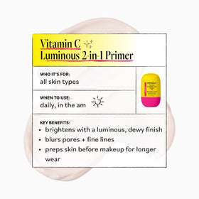 Derma E applying primer to cheek for hydrated, prepped skin