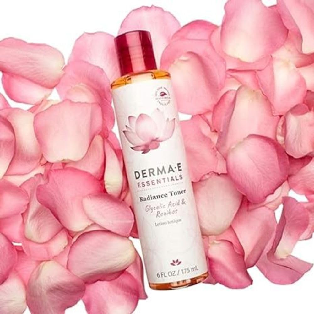 Derma-E close-up of toner liquid texture highlighting gentle exfoliation