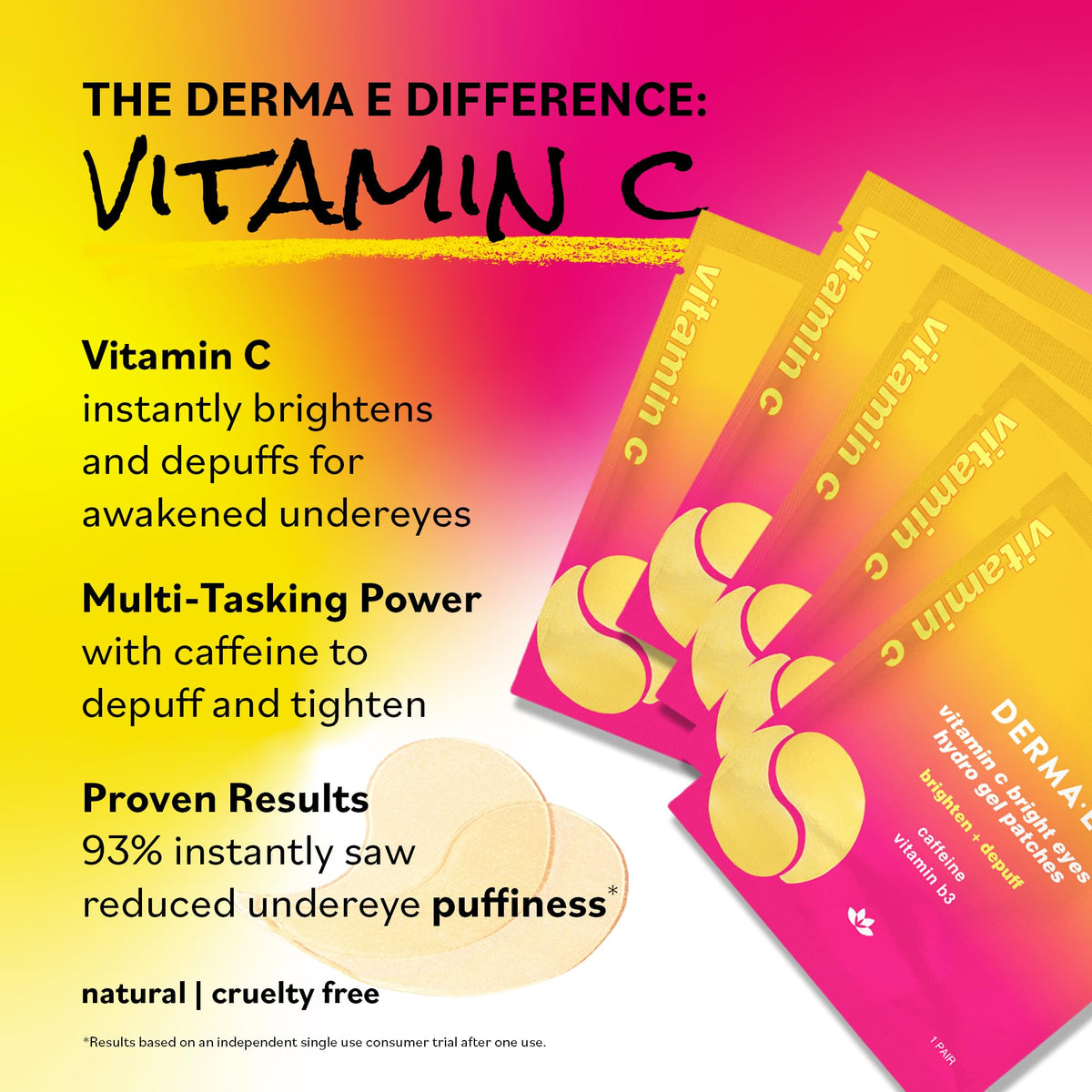 Derma E recyclable packaging label emphasizing eco-friendly, clean-beauty credentials