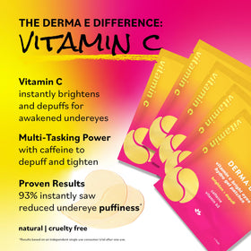 Derma E recyclable packaging label emphasizing eco-friendly, clean-beauty credentials