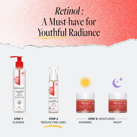 DERMA E 2 fl oz bottle beside everyday objects to show true size and portability