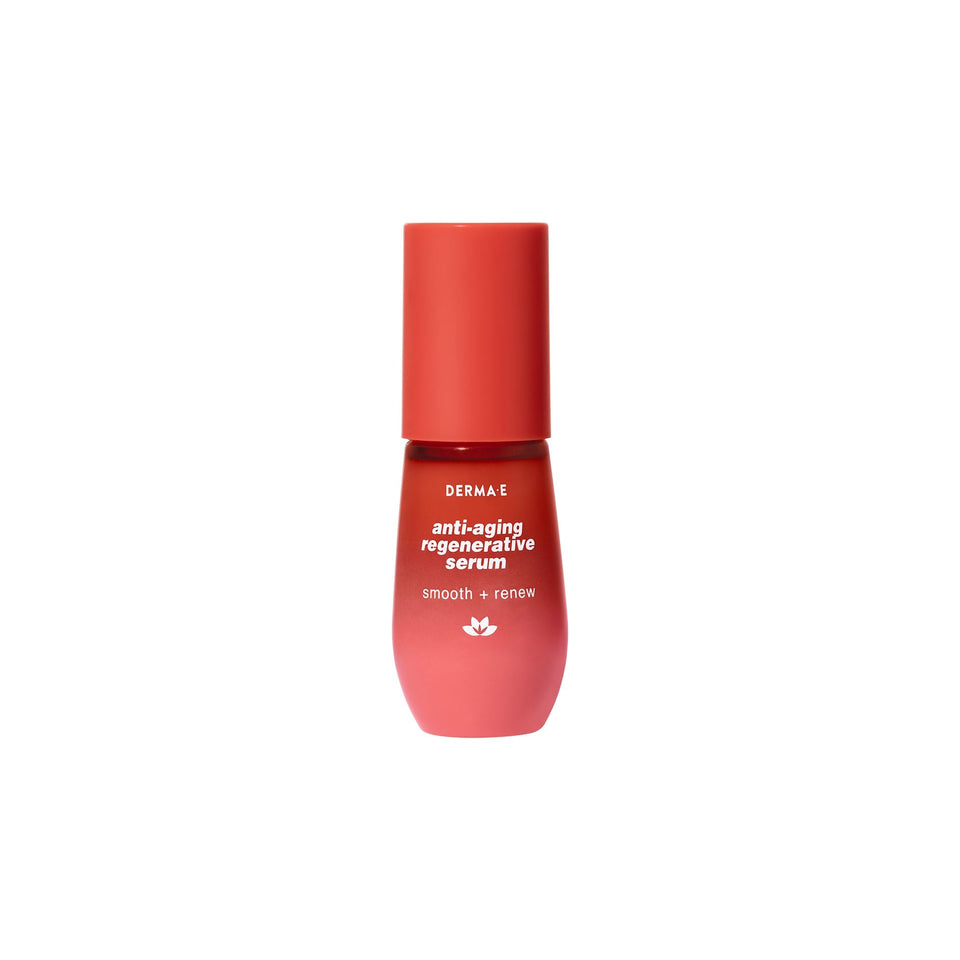 Derma E front packaging showing bottle and label, clear product benefit